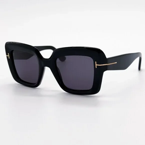 NEW TOM FORD SUNGLASSES, TOM FORD WOMEN BLACK TF1157 01A, FT1157/S 01A Tom Ford Esme Sunglasses FT1157 01A Shiny Black - eye-oo.com main image 3